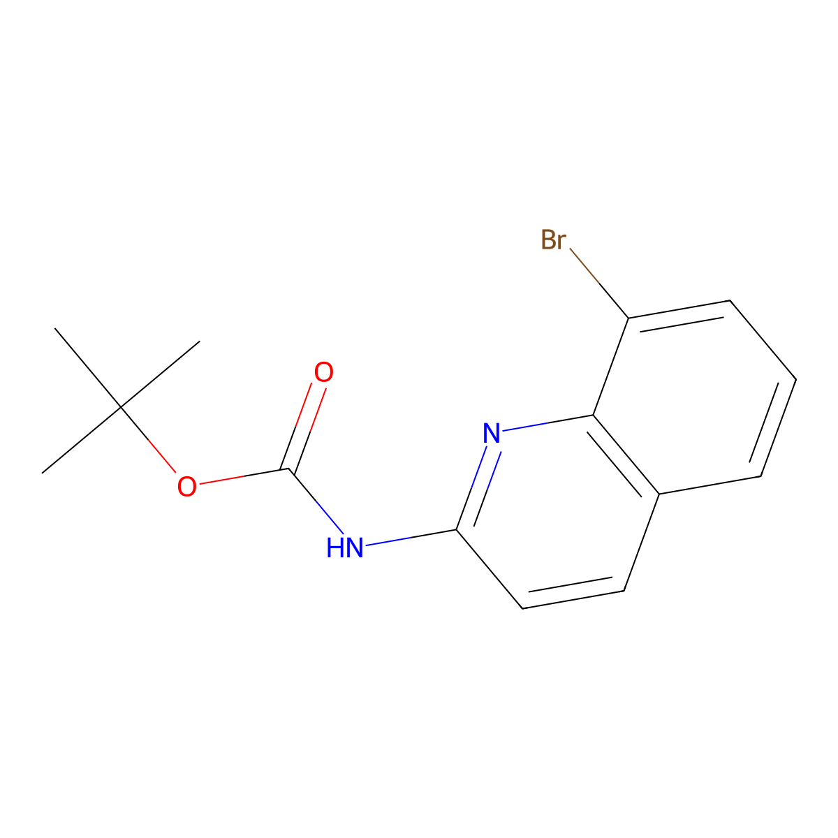 Tert-butyl 8-bromoquinolin-2-ylcarbamate molecular structure, CAS 1447608-01-6
