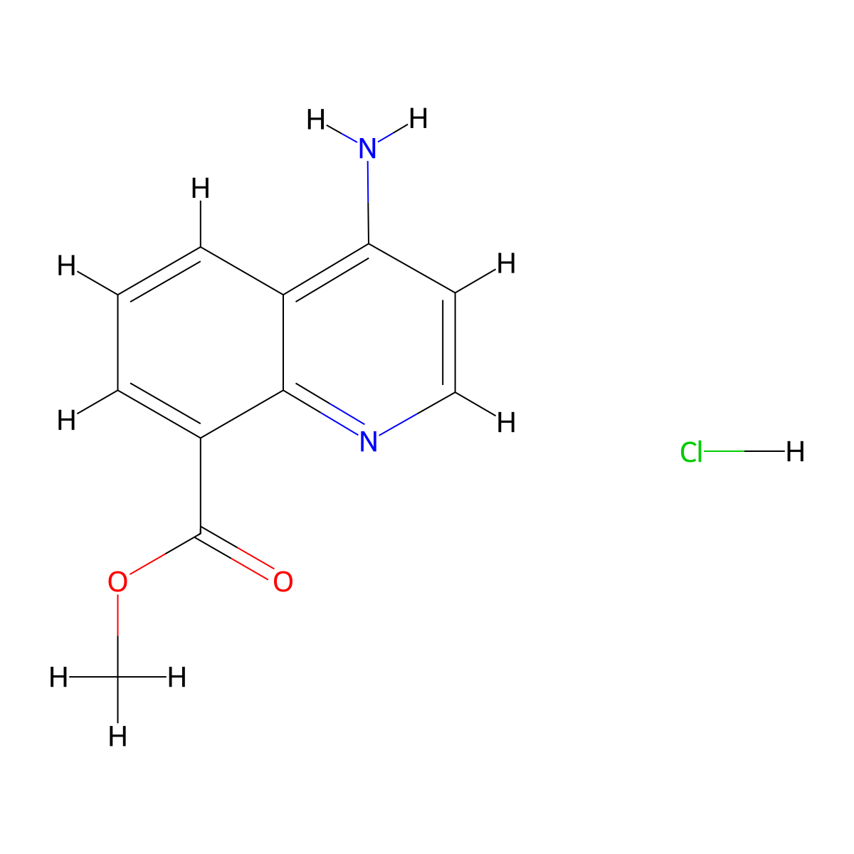 Methyl 4-aminoquinoline-8-carboxylate hydrochloride molecular structure, CAS 1447608-03-8