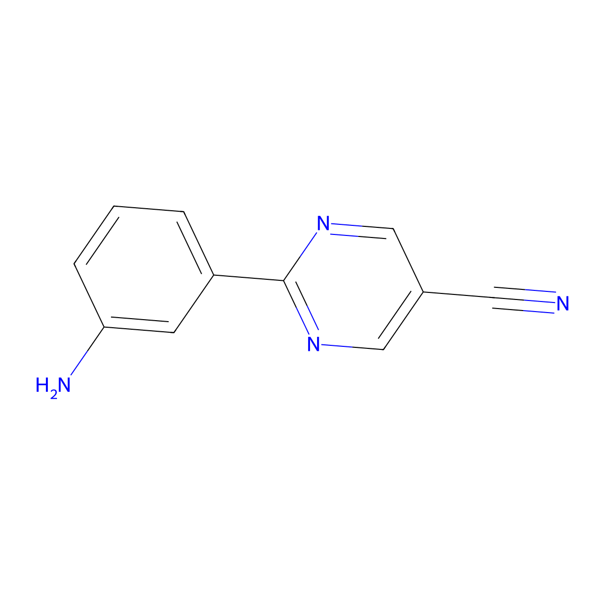 2-(3-Aminophenyl)pyrimidine-5-carbonitrile molecular structure, CAS 1447608-04-9
