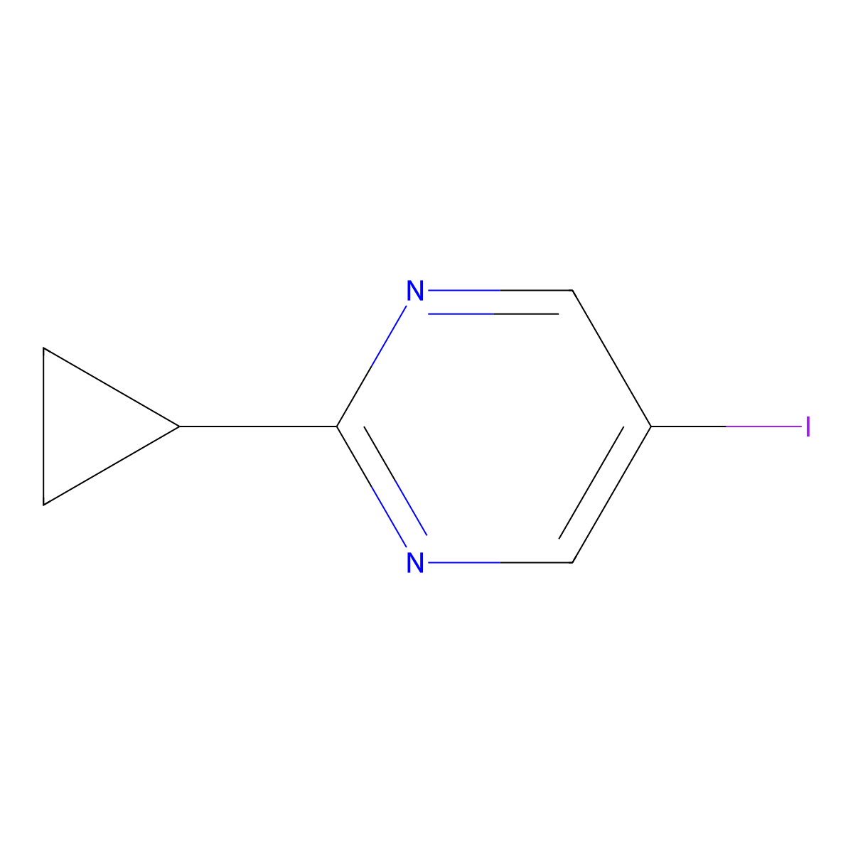 2-Cyclopropyl-5-iodopyrimidine molecular structure, CAS 1447608-05-0
