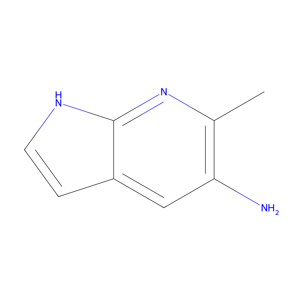 6-Methyl-1H-pyrrolo[2,3-B]pyridin-5-amine molecular structure, CAS 1447608-07-2