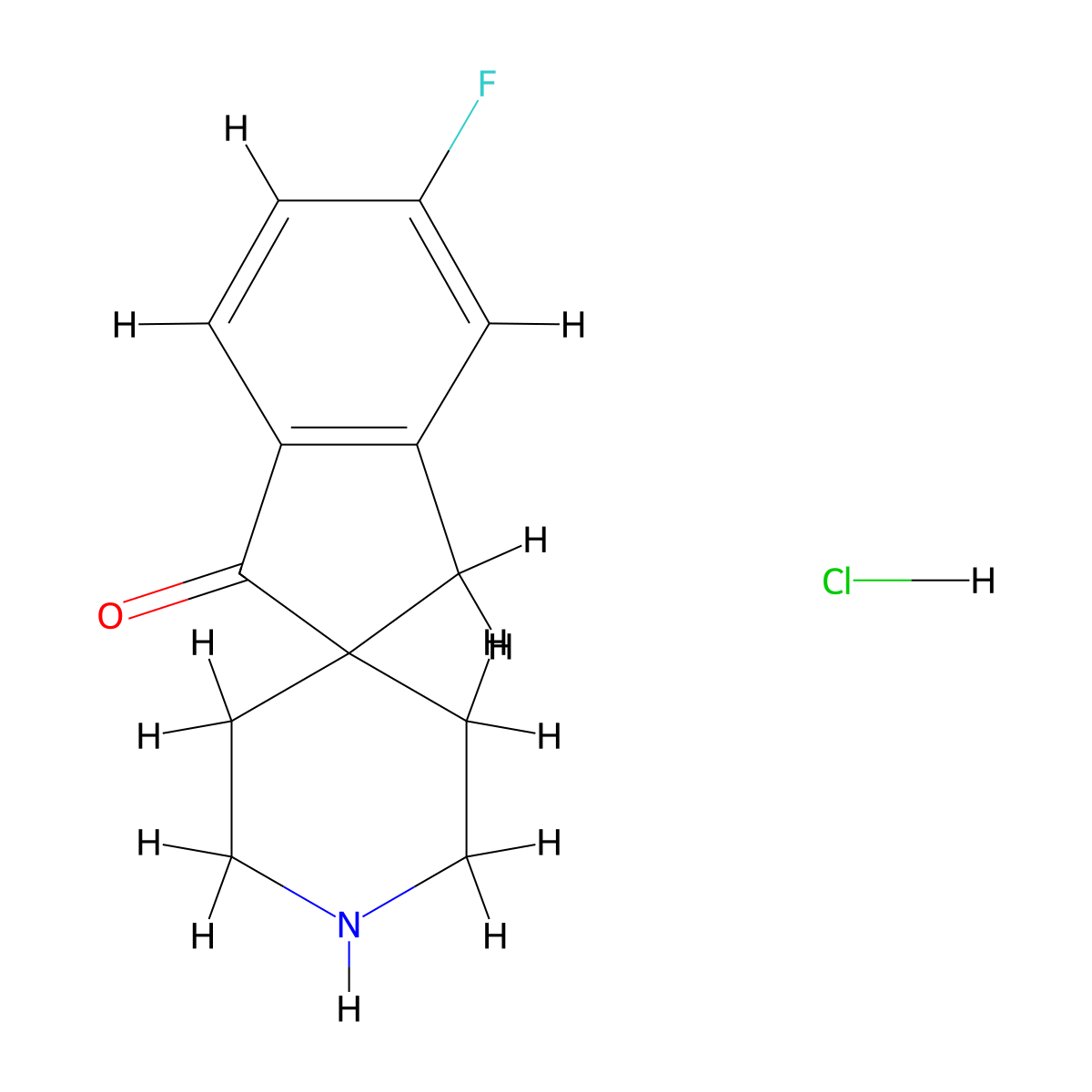 5-fluorospiro[indene-2,4'-piperidin]-1(3H)-one hydrochloride molecular structure, CAS 1447608-08-3