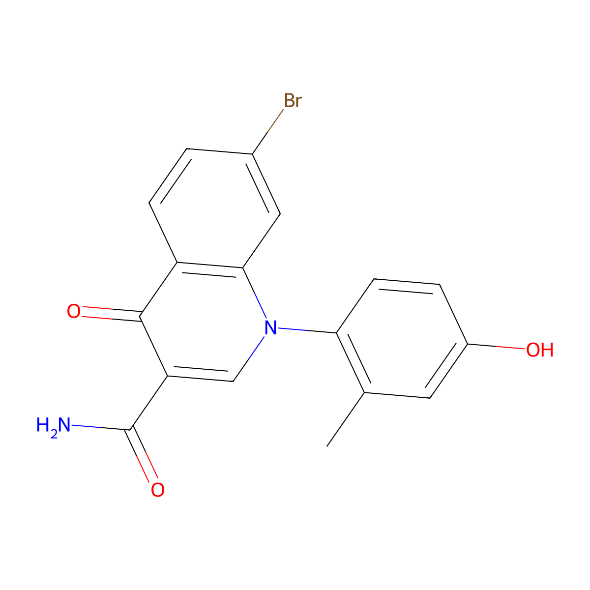 7-Bromo-1-(4-hydroxy-2-methylphenyl)-4-oxo-1,4-dihydroquinoline-3-carboxamide molecular structure, CAS 1447608-16-3
