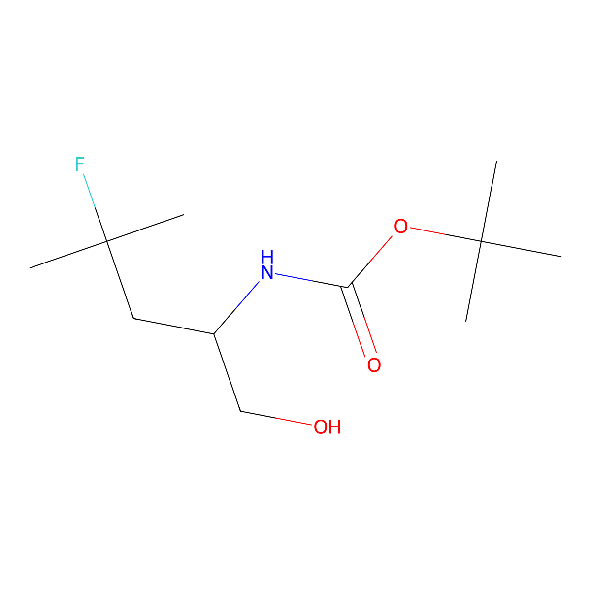 (R)-Tert-butyl (4-fluoro-1-hydroxy-4-methylpentan-2-YL)carbamate molecular structure, CAS 1447616-09-2