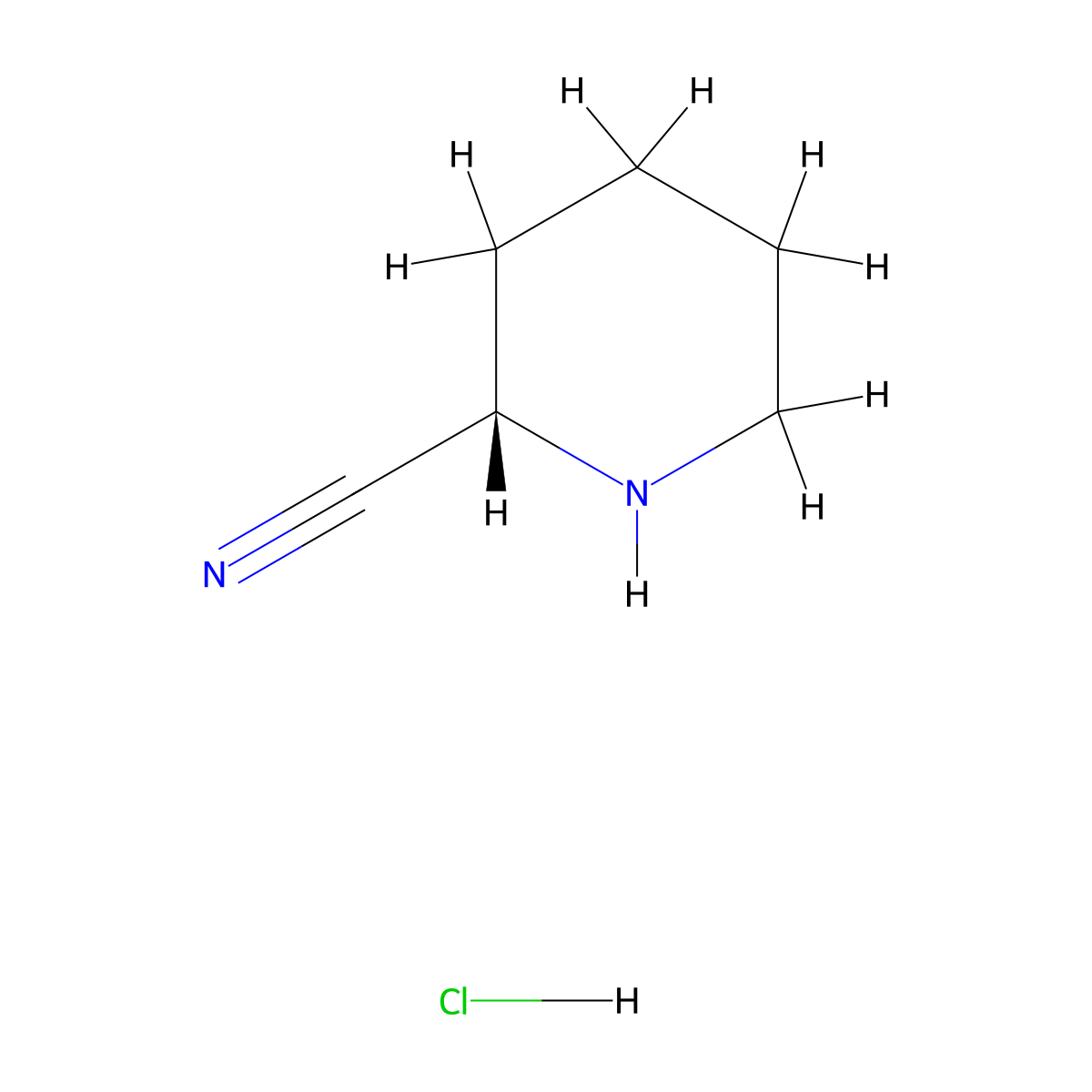 (S)-Piperidine-2-carbonitrile hydrochloride molecular structure, CAS 1447616-12-7