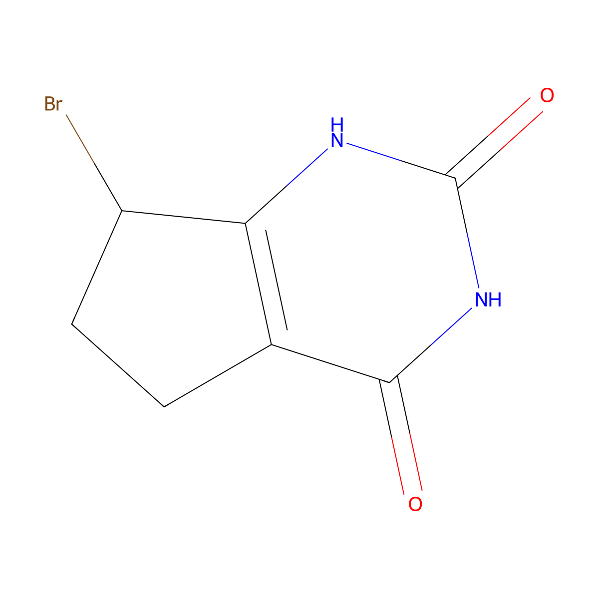 7-Bromo-6,7-dihydro-1H-cyclopenta[d]pyrimidine-2,4(3H,5H)-dione molecular structure, CAS 1447671-23-9