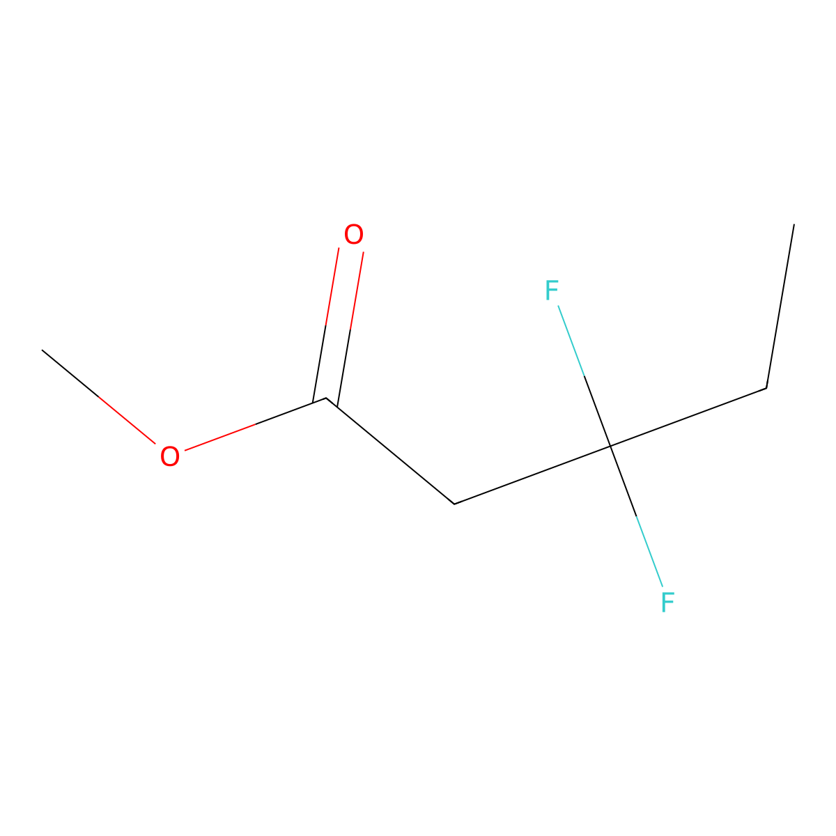Methyl 3,3-difluorovalerate molecular structure, CAS 1447671-67-1