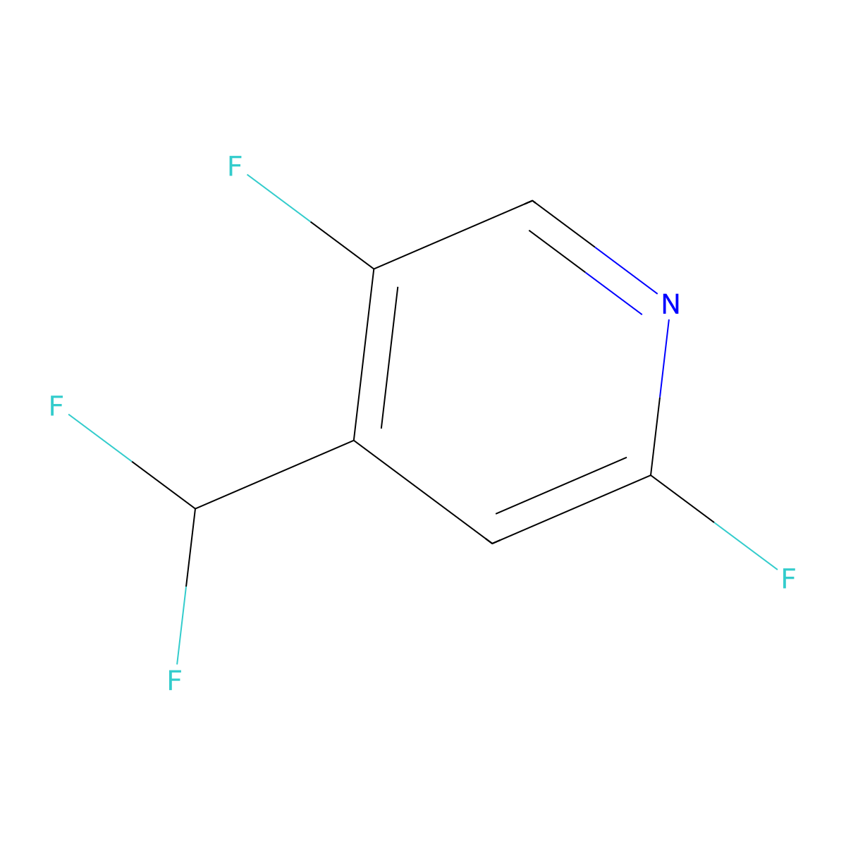 2,5-Difluoro-4-difluoromethylpyridine over potassium carbonate molecular structure, CAS 1447671-79-5