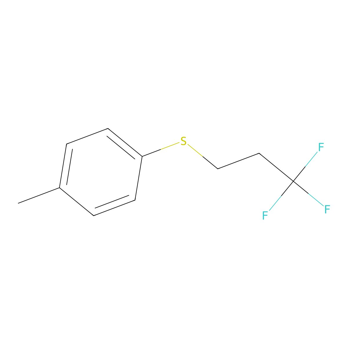 3,3,3-Trifluoropropyl p-tolyl sulfide molecular structure, CAS 1447671-85-3
