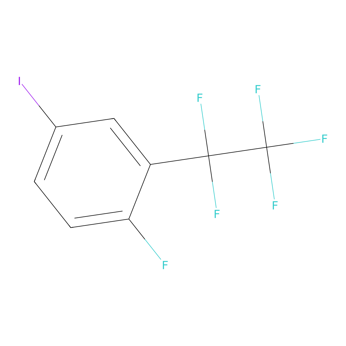 5-Iodo-2-fluoro-(1,1,2,2,2-pentafluoroethyl)-benzene molecular structure, CAS 1447671-87-5