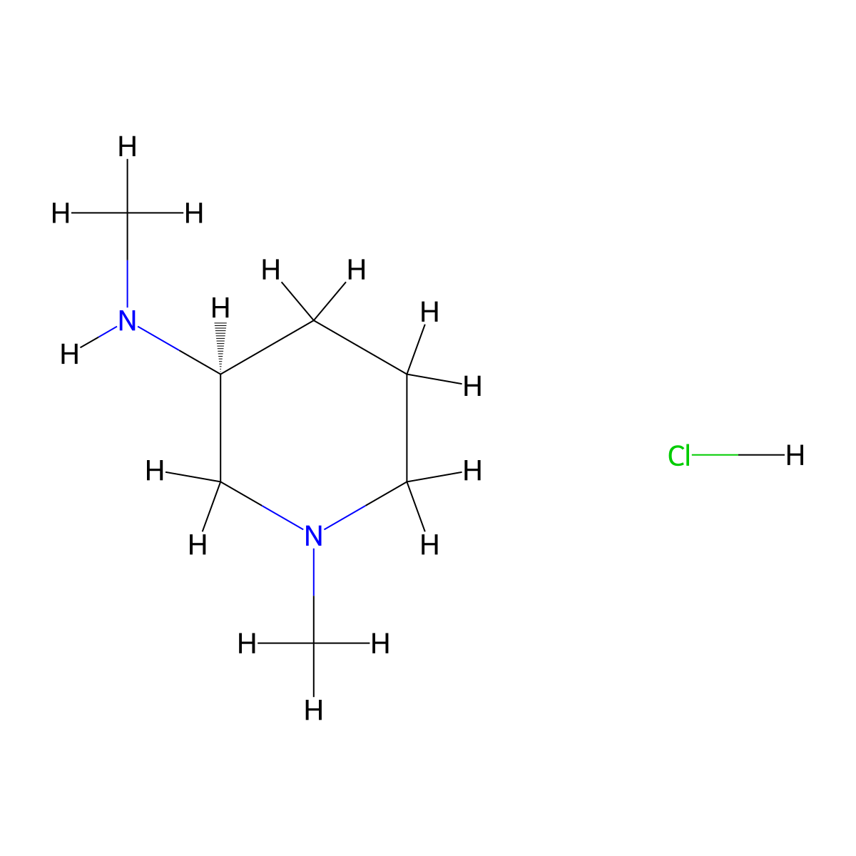 (S)-N,1-Dimethylpiperidin-3-amine hydrochloride molecular structure, CAS 1447672-92-5