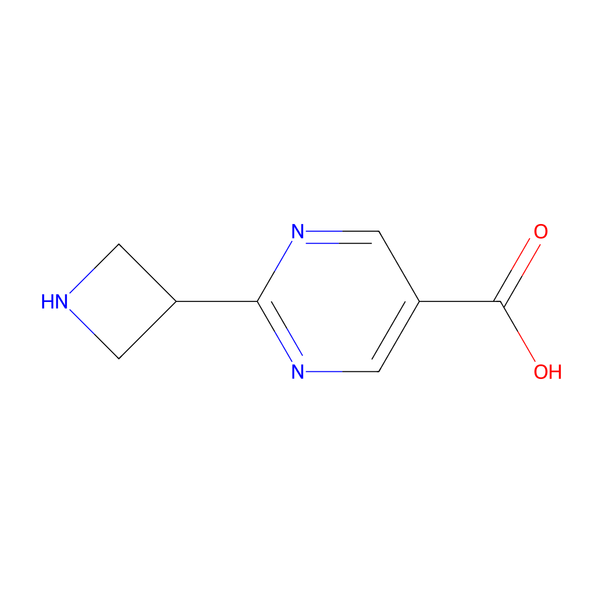 2-(Azetidin-3-yl)pyrimidine-5-carboxylic acid molecular structure, CAS 1447694-49-6