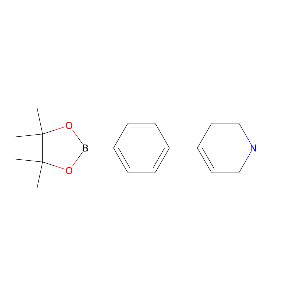 4-(1-Methyl-1,2,3,6-tetrahydropyridin-4-yl)phenylboronic acid pinacol ester molecular structure, CAS 1447696-00-5