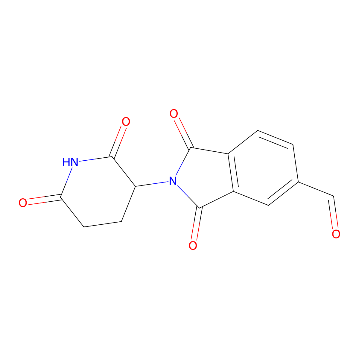 2-(2,6-dioxopiperidin-3-yl)-1,3-dioxo-2,3-dihydro-1H-isoindole-5-carbaldehyde molecular structure, CAS 1447701-63-4