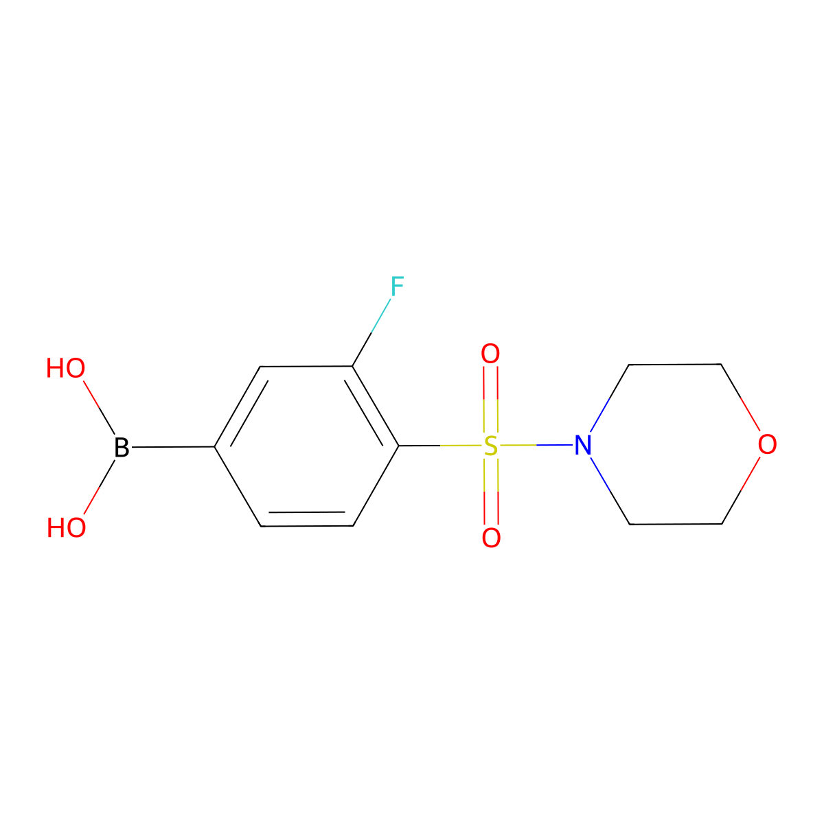 (3-Fluoro-4-(morpholinosulfonyl)phenyl)boronic acid molecular structure, CAS 1447713-89-4