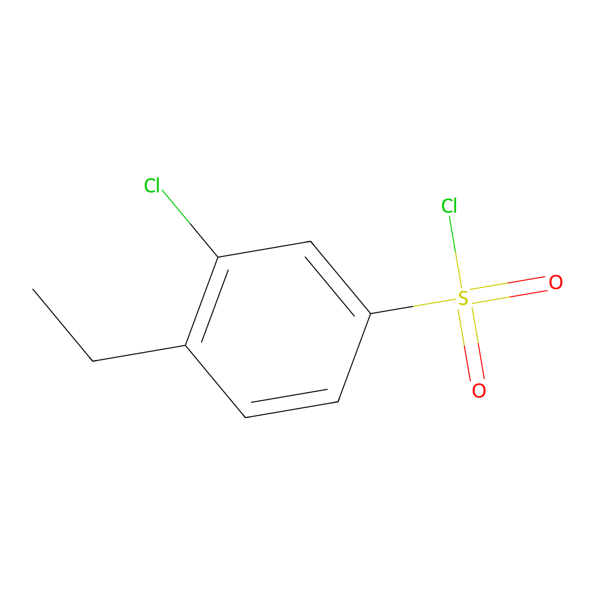 3-Chloro-4-ethylbenzenesulfonyl chloride molecular structure, CAS 144772-85-0