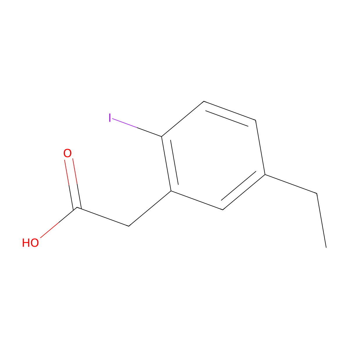 5-Ethyl-2-iodophenylacetic acid molecular structure, CAS 1447730-91-7