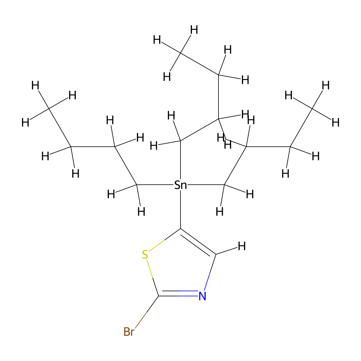 2-Bromo-5-(tributylstannyl)thiazole molecular structure, CAS 1447761-46-7