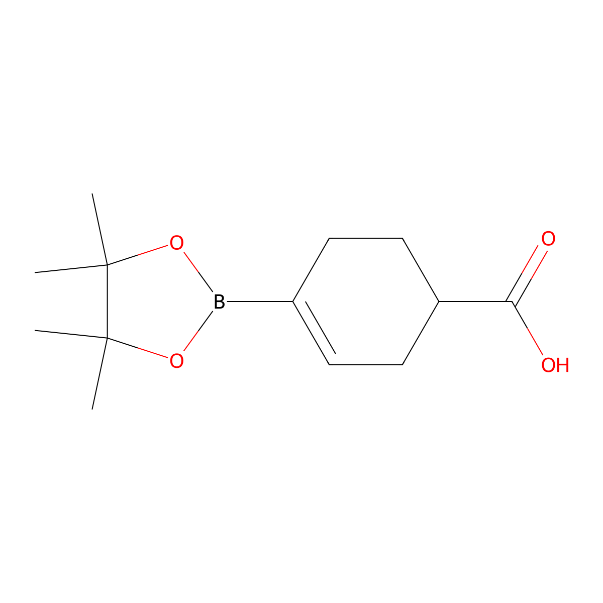 4-(4,4,5,5-Tetramethyl-1,3,2-dioxaborolan-2-yl)cyclohex-3-enecarboxylic acid molecular structure, CAS 1447763-50-9