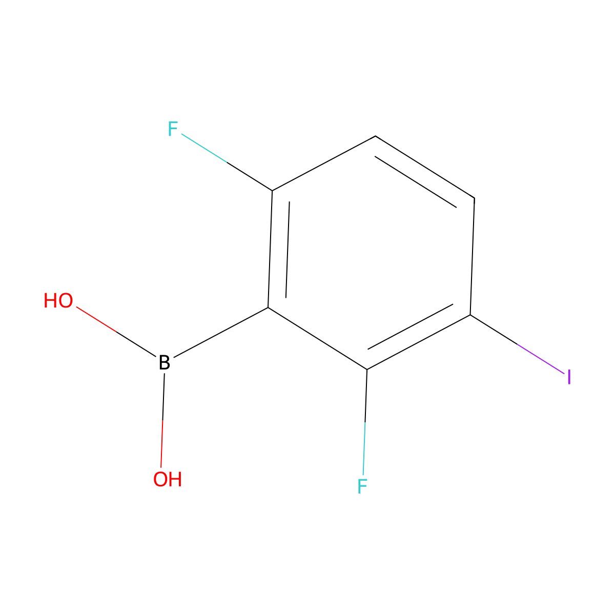 2,6-Difluoro-3-iodophenylboronic acid molecular structure, CAS 1447827-58-8