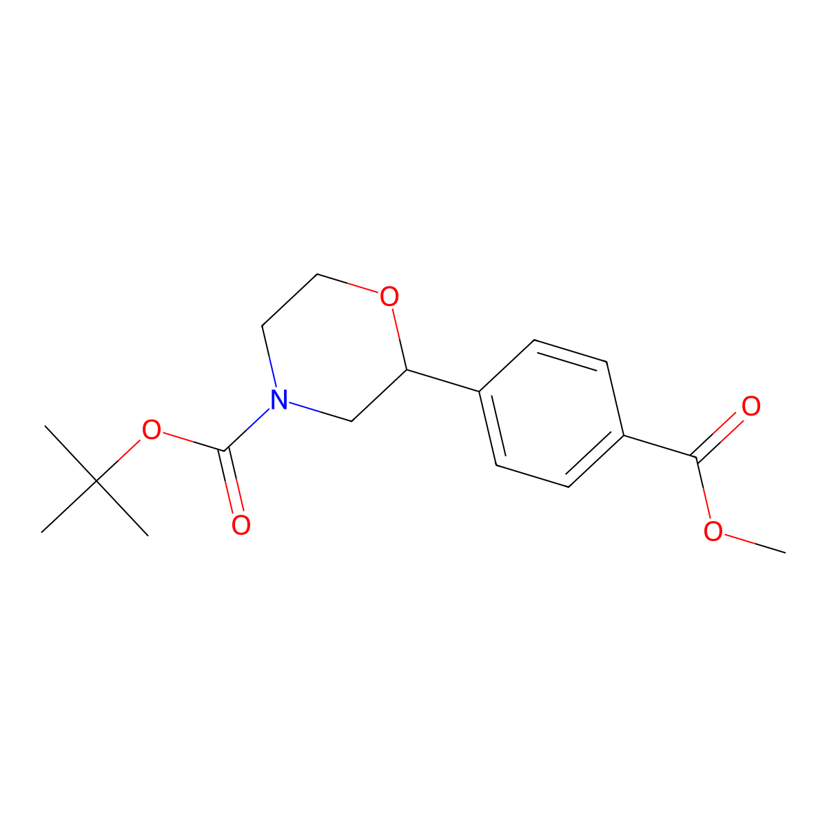 (S)-tert-Butyl 2-(4-(methoxycarbonyl)phenyl)morpholine-4-carboxylate molecular structure, CAS 1447831-88-0