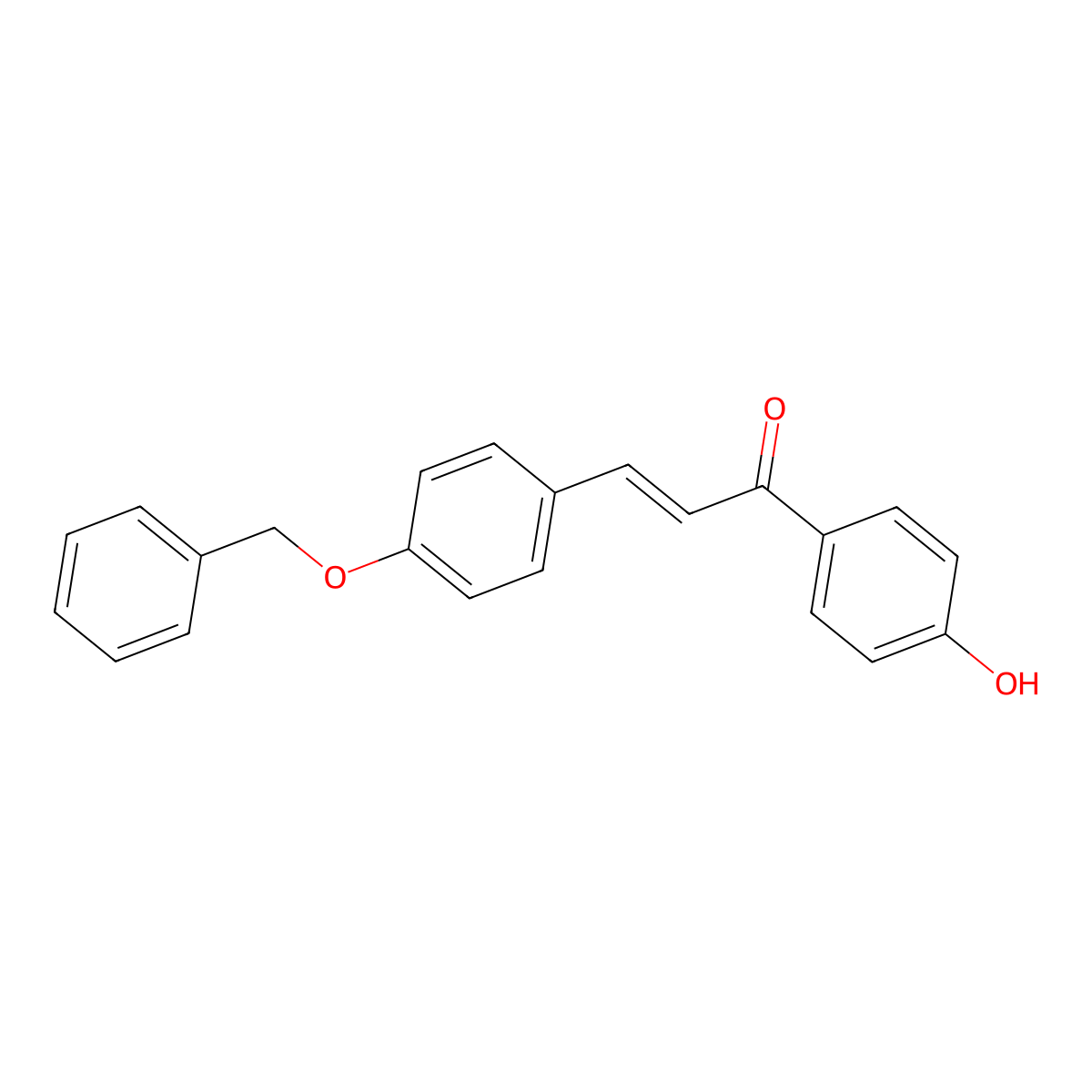 (2E)-3-[4-(benzyloxy)phenyl]-1-(4-hydroxyphenyl)prop-2-en-1-one molecular structure, CAS 1447848-18-1