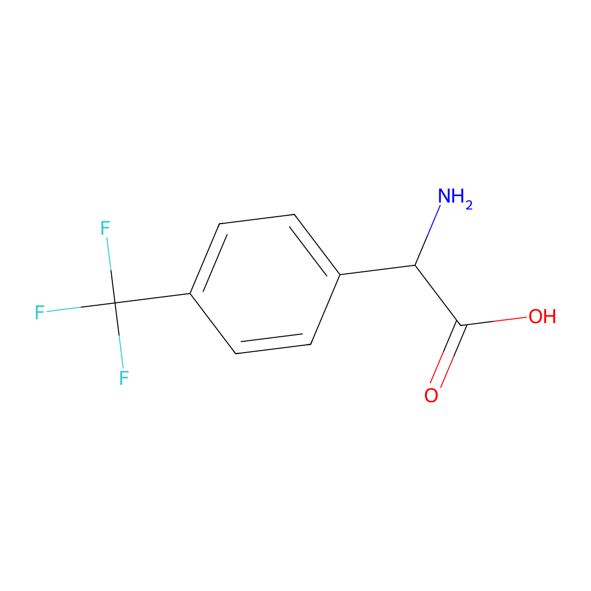 (2R)-2-amino-2-[4-(trifluoromethyl)phenyl]acetic acid molecular structure, CAS 144789-73-1