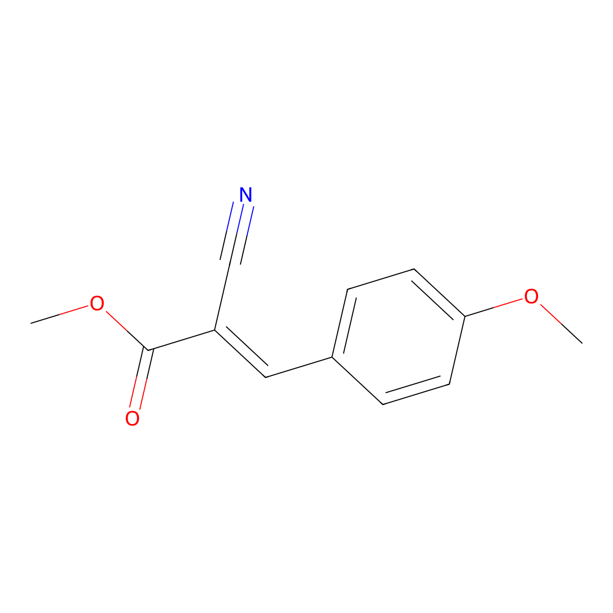 Methyl 2-cyano-3-(4-methoxyphenyl)acrylate molecular structure, CAS 14479-58-4