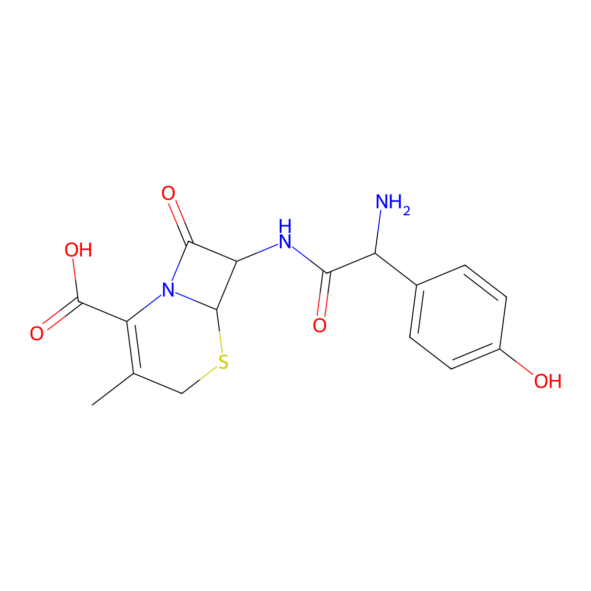 Cefadroxil anhydrous, L- molecular structure, CAS 144790-28-3