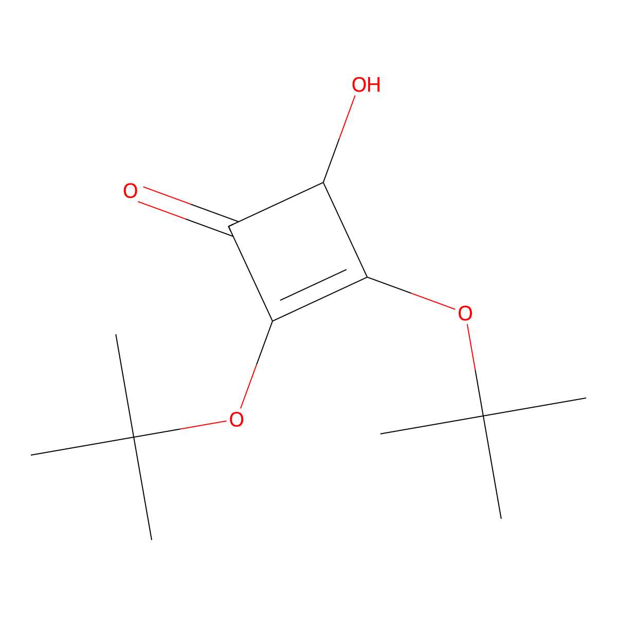2,3-Di-tert-butoxy-4-hydroxy-2-cyclobuten-1-one molecular structure, CAS 144791-02-6