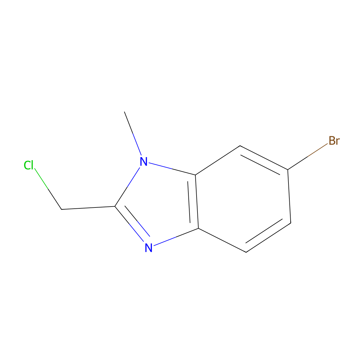 6-Bromo-2-(chloromethyl)-1-methyl-1h-benzimidazole molecular structure, CAS 1447911-08-1