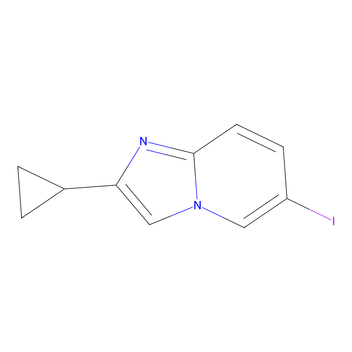 2-Cyclopropyl-6-iodoimidazo[1,2-a]pyridine molecular structure, CAS 1447912-71-1