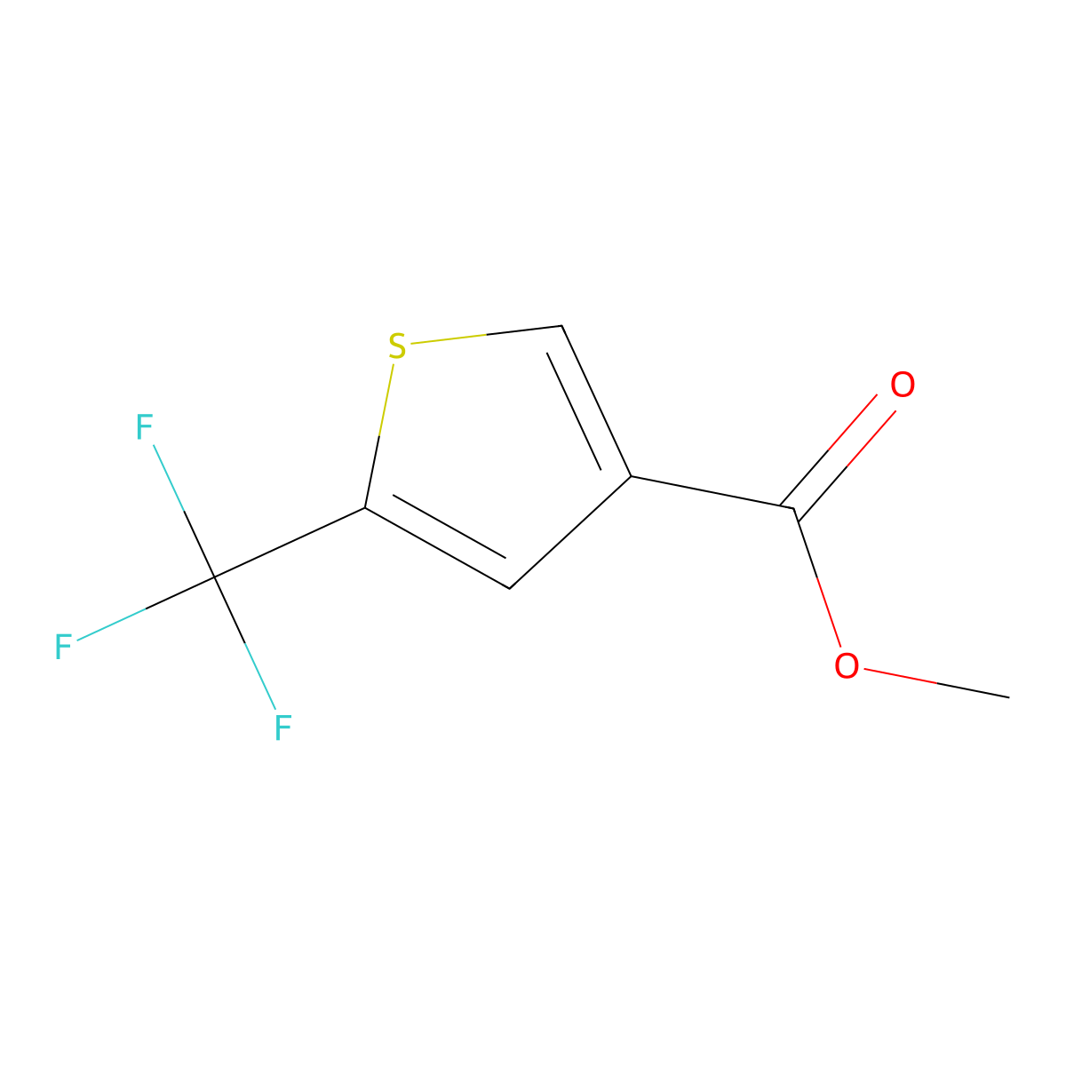 5-Trifluoromethyl-thiophene-3-carboxylic acid methyl ester molecular structure, CAS 1447913-55-4