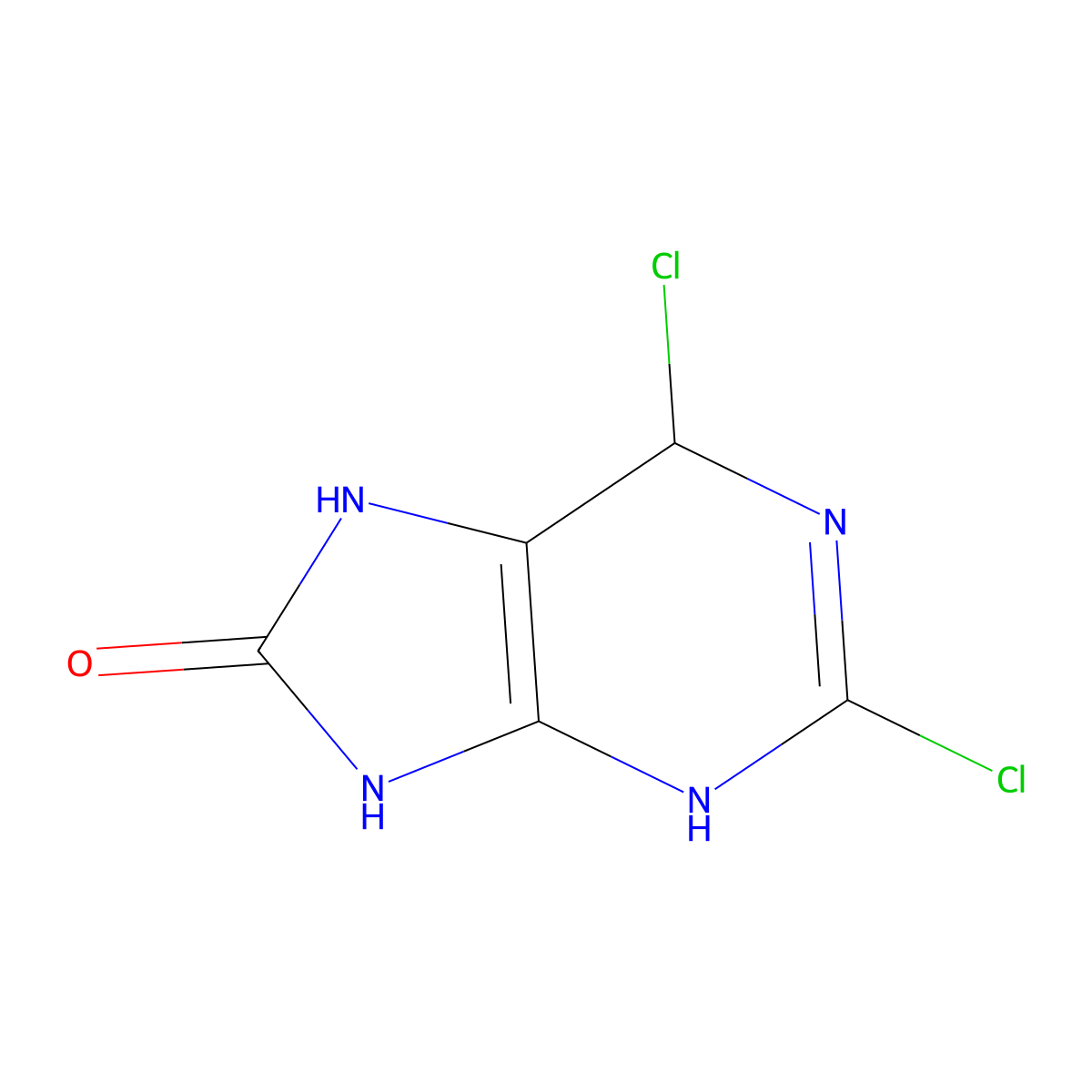 2,6-dichloro-6,7-dihydro-3H-purin-8-ol molecular structure, CAS 1447939-73-2