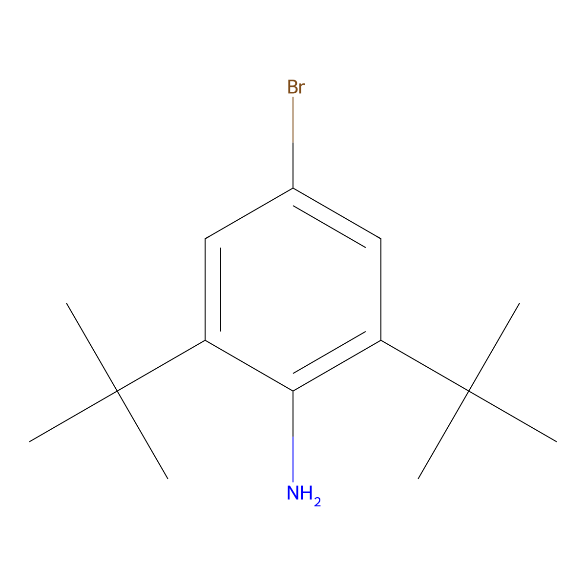 4-Bromo-2,6-ditert-butylphenylamine molecular structure, CAS 1447939-74-3