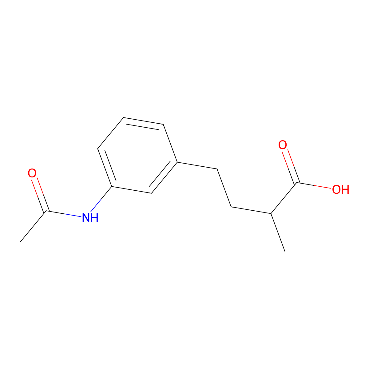 4-[3-(Acetylamino)phenyl]-2-methylbutanoic acid molecular structure, CAS 1447939-79-8