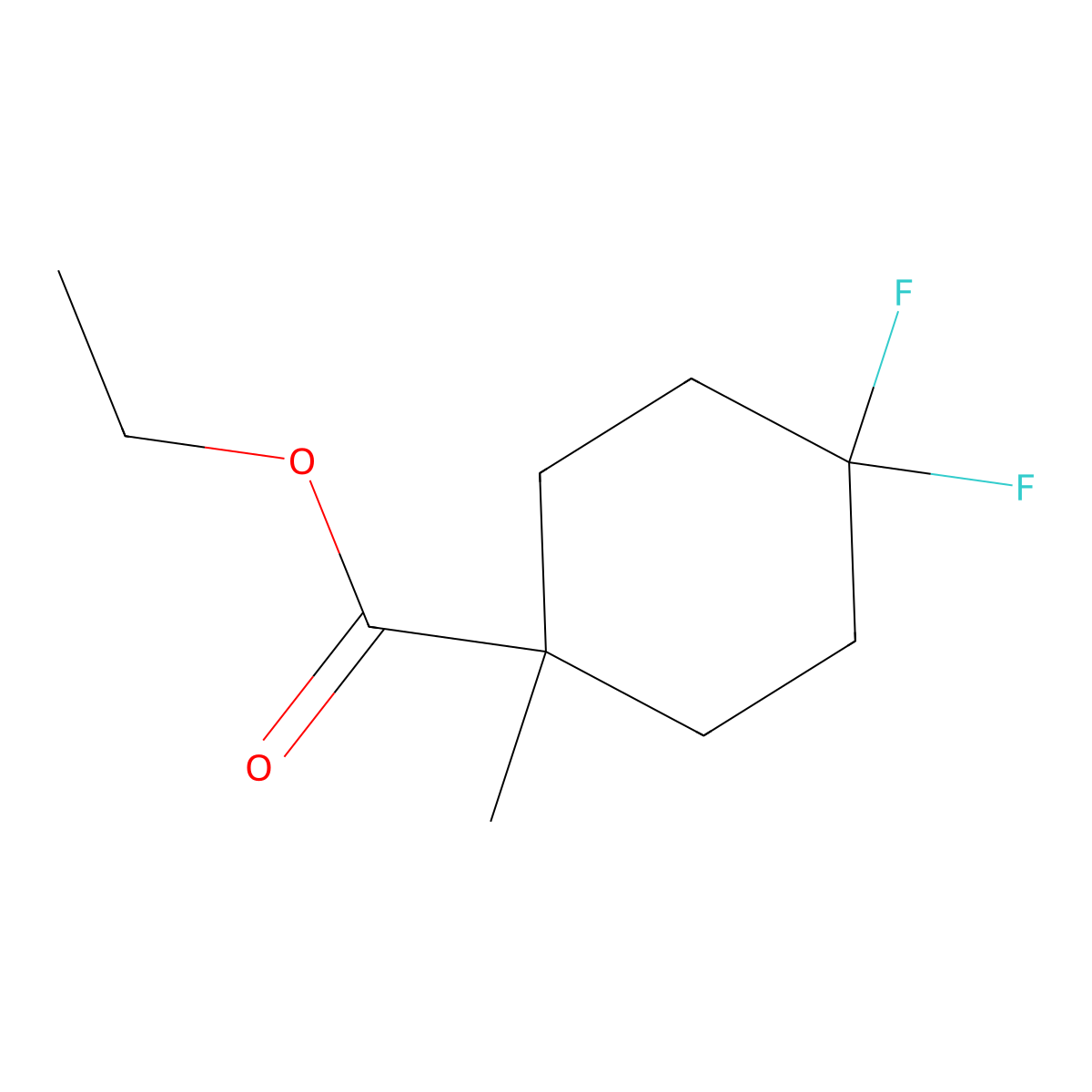 Ethyl 4,4-difluoro-1-methylcyclohexanecarboxylate molecular structure, CAS 1447942-22-4