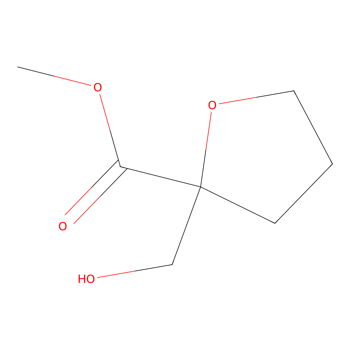 Methyl 2-(hydroxymethyl)tetrahydrofuran-2-carboxylate molecular structure, CAS 1447943-09-0