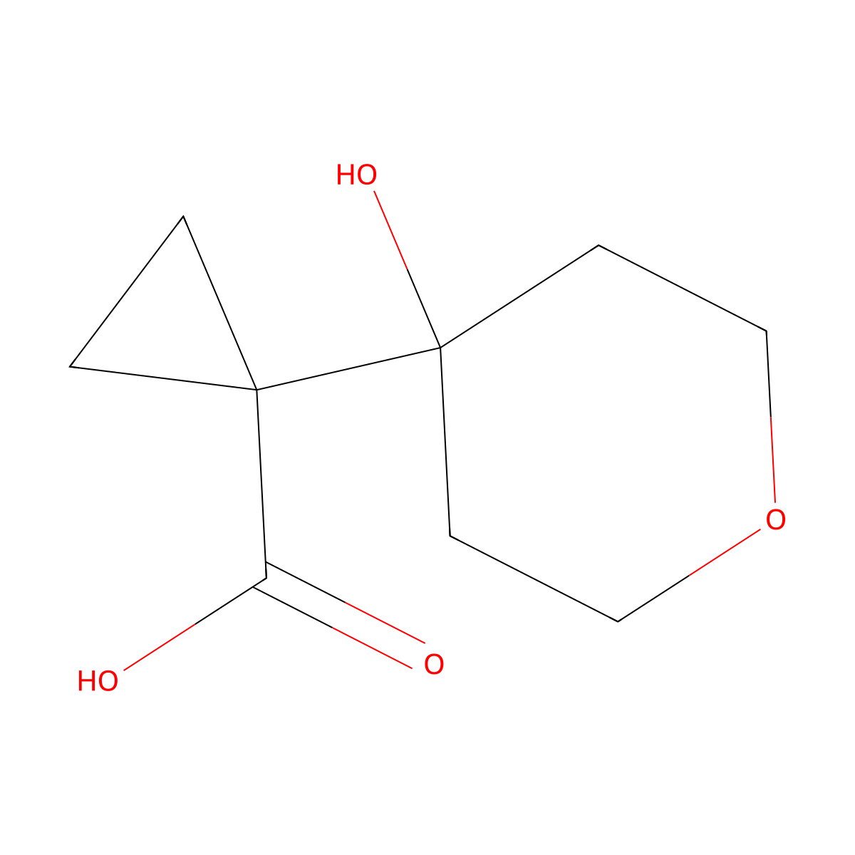 1-(4-Hydroxyoxan-4-yl)cyclopropane-1-carboxylic acid molecular structure, CAS 1447944-13-9