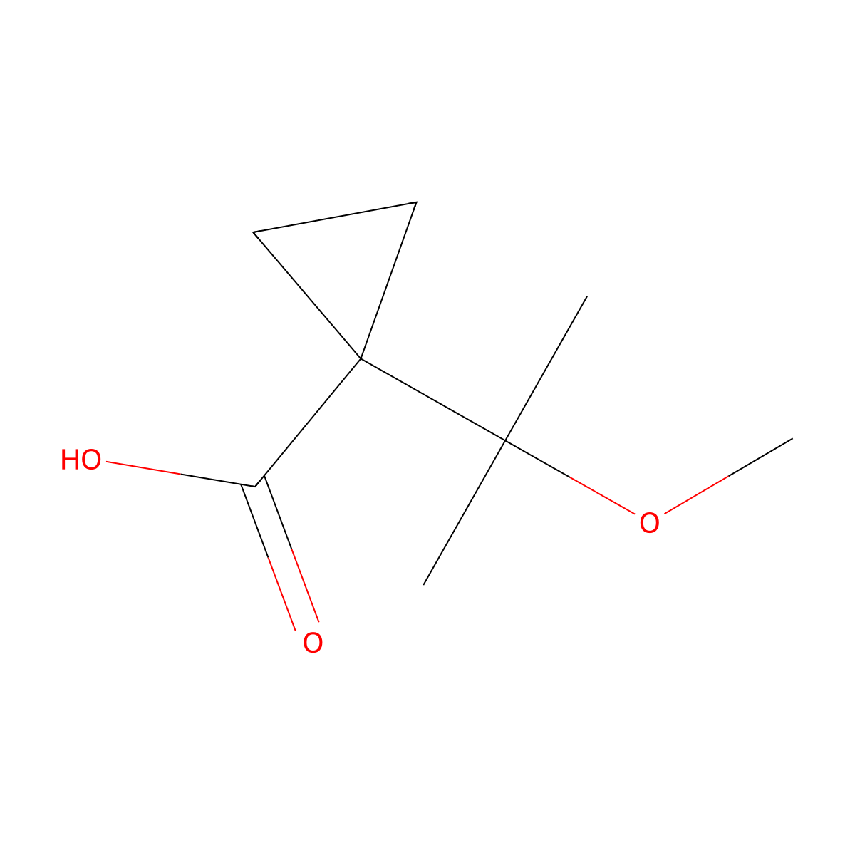 1-(2-Methoxypropan-2-yl)cyclopropane-1-carboxylic acid molecular structure, CAS 1447944-32-2