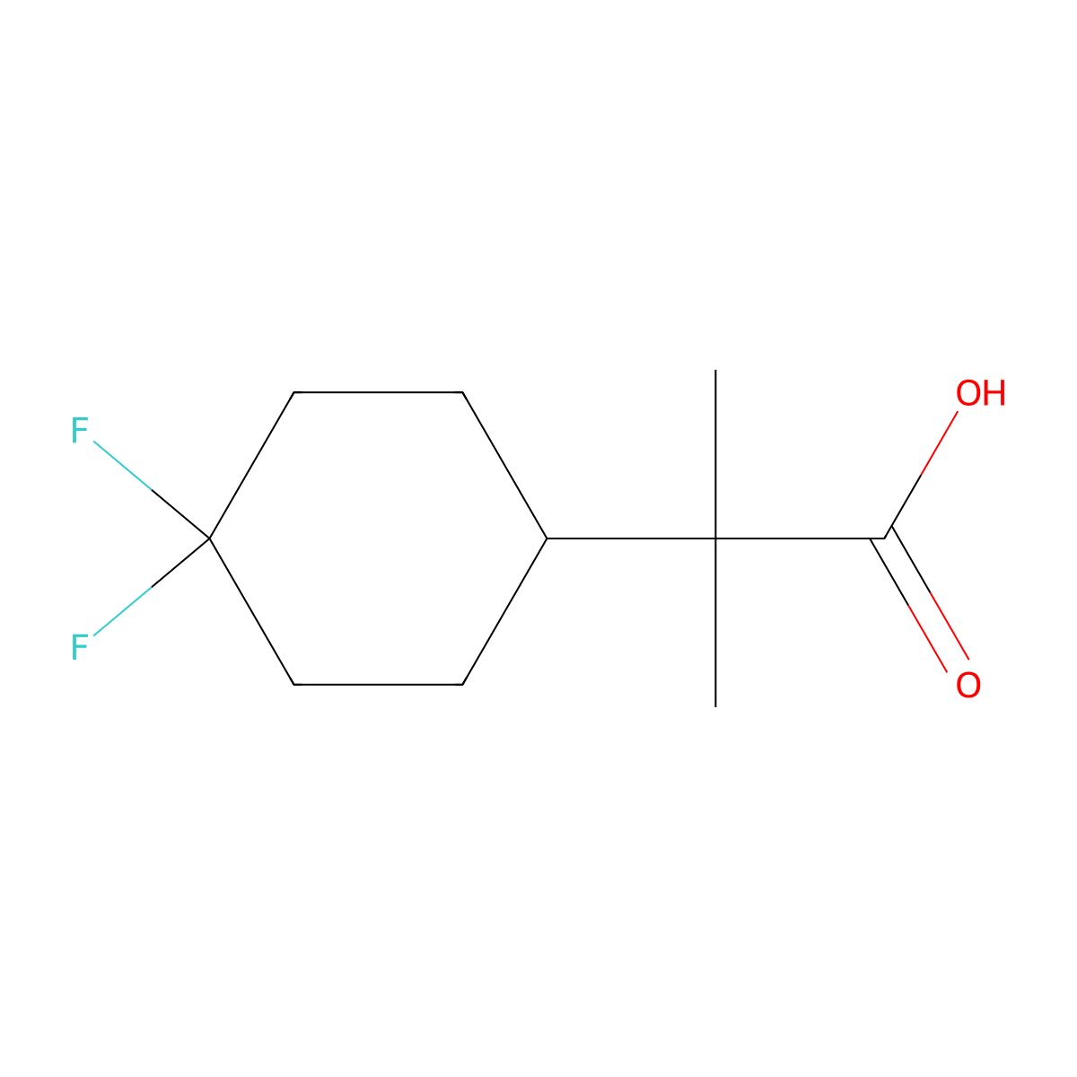 2-(4,4-Difluorocyclohexyl)-2-methylpropanoic acid molecular structure, CAS 1447944-50-4