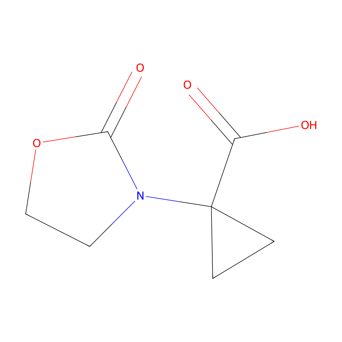 1-(2-Oxo-1,3-oxazolidin-3-yl)cyclopropane-1-carboxylic acid molecular structure, CAS 1447944-54-8