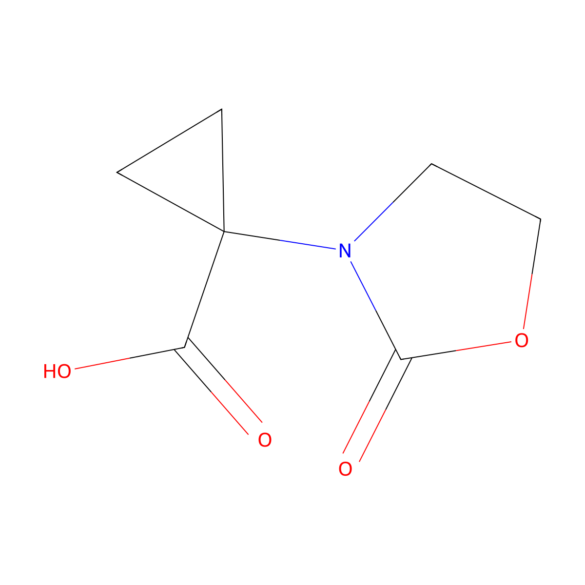 1-(2-Oxo-1,3-oxazolidin-3-yl)cyclopropane-1-carboxylic acid molecular structure, CAS 1447944-54-8