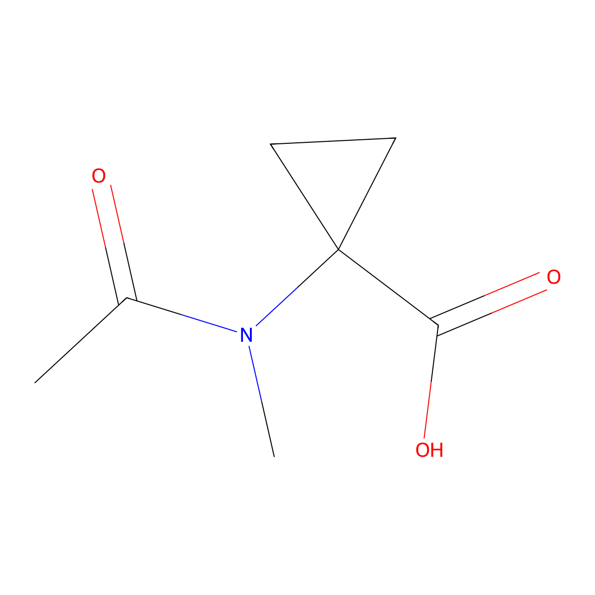 1-(N-methylacetamido)cyclopropane-1-carboxylic acid molecular structure, CAS 1447944-56-0