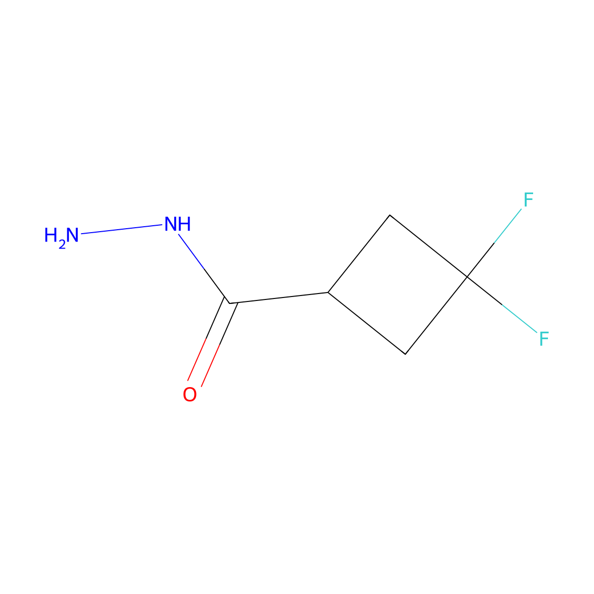 3,3-Difluorocyclobutane-1-carbohydrazide molecular structure, CAS 1447946-33-9