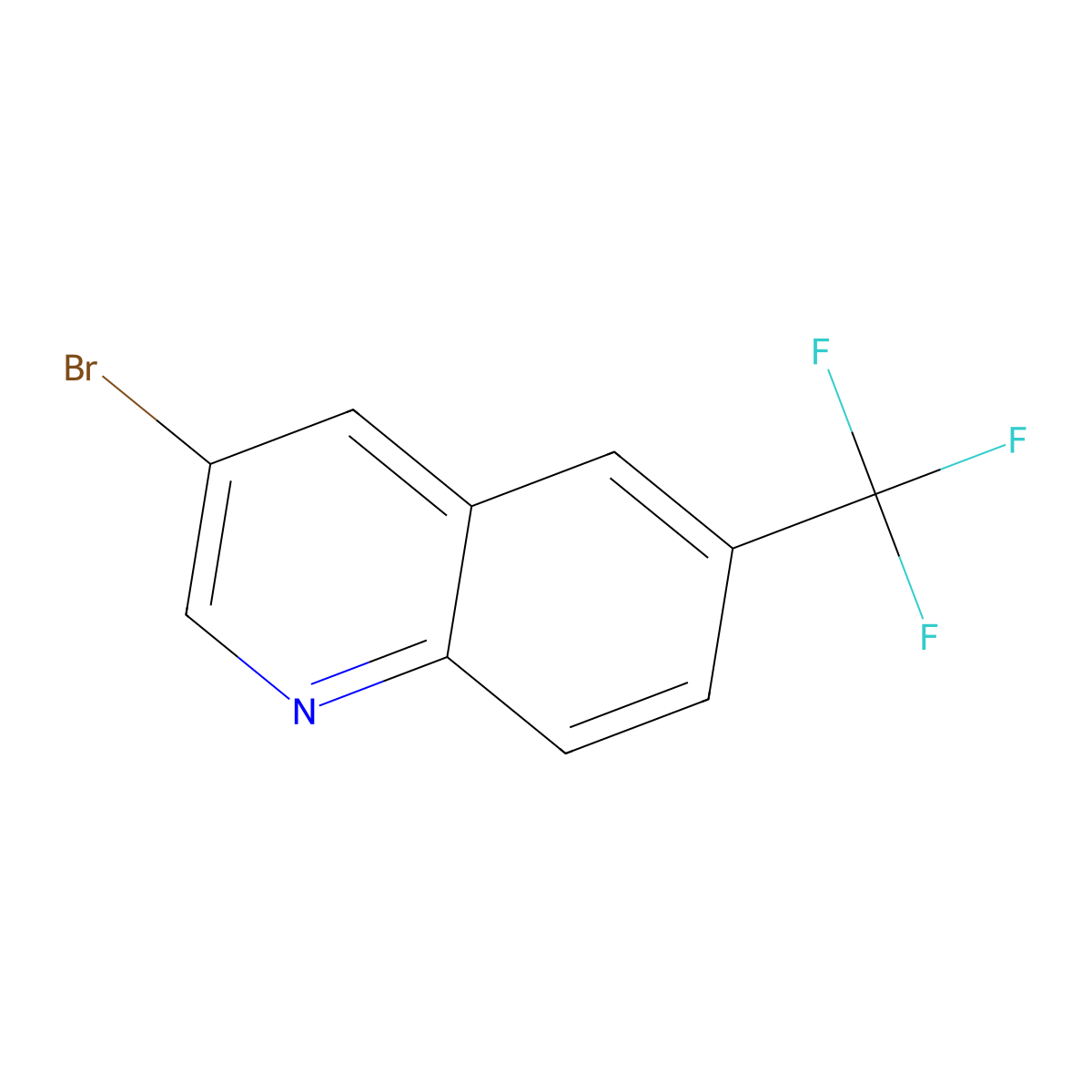 3-Bromo-6-(trifluoromethyl)quinoline molecular structure, CAS 1447953-13-0