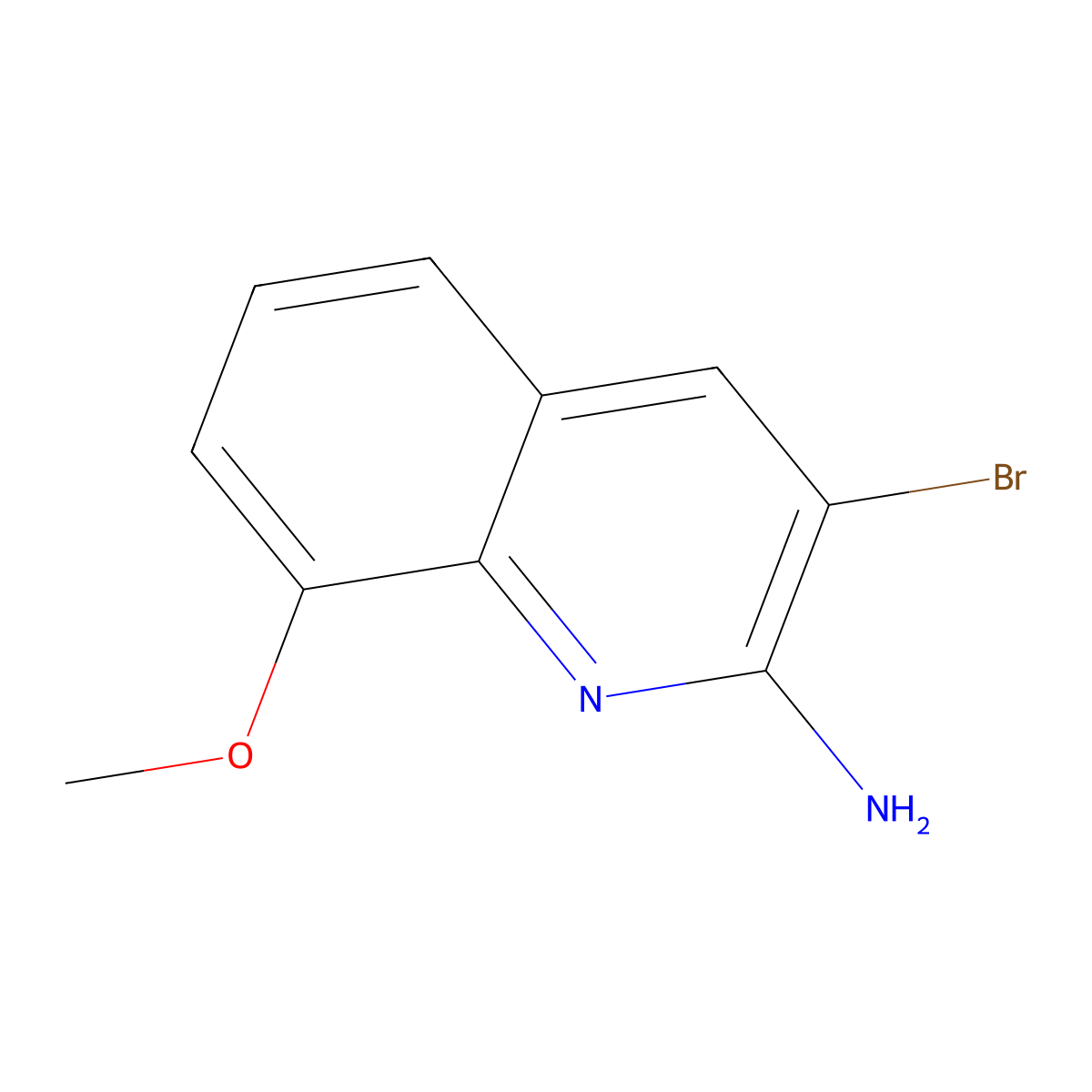 3-Bromo-8-methoxyquinolin-2-amine molecular structure, CAS 1447953-33-4