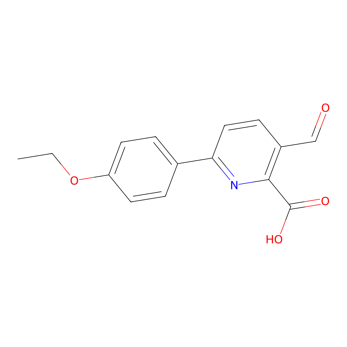 6-(4-Ethoxyphenyl)-3-formylpicolinic acid molecular structure, CAS 1447953-38-9