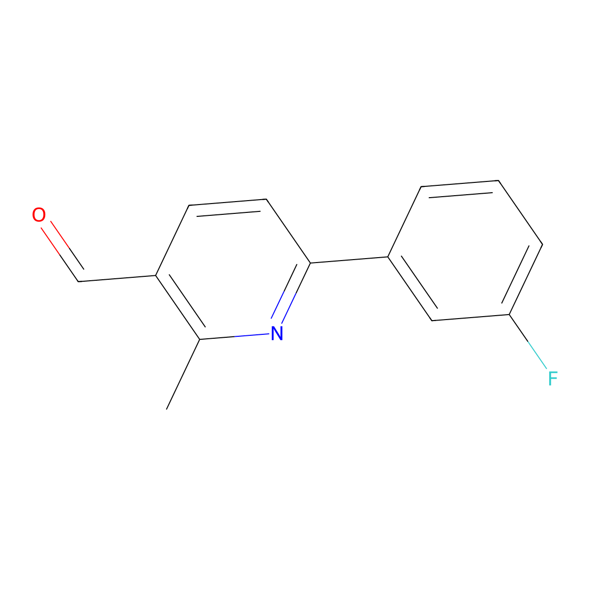 6-(3-Fluorophenyl)-2-methylnicotinaldehyde molecular structure, CAS 1447953-46-9