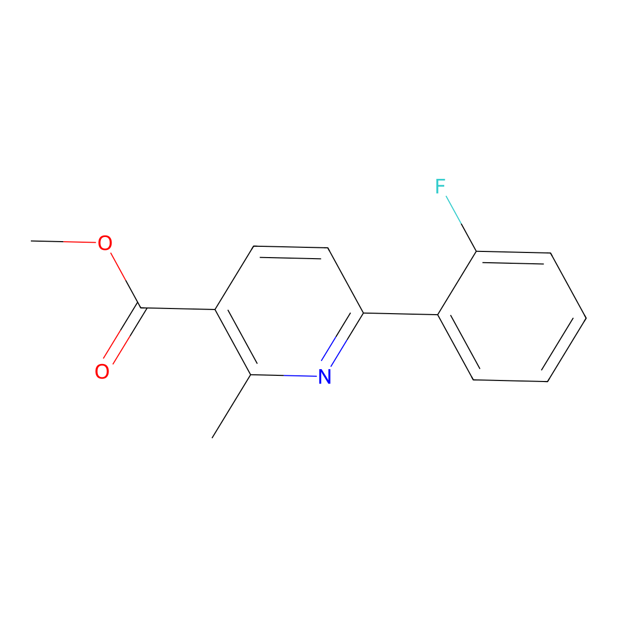 Methyl 6-(2-fluorophenyl)-2-methylnicotinate molecular structure, CAS 1447958-23-7